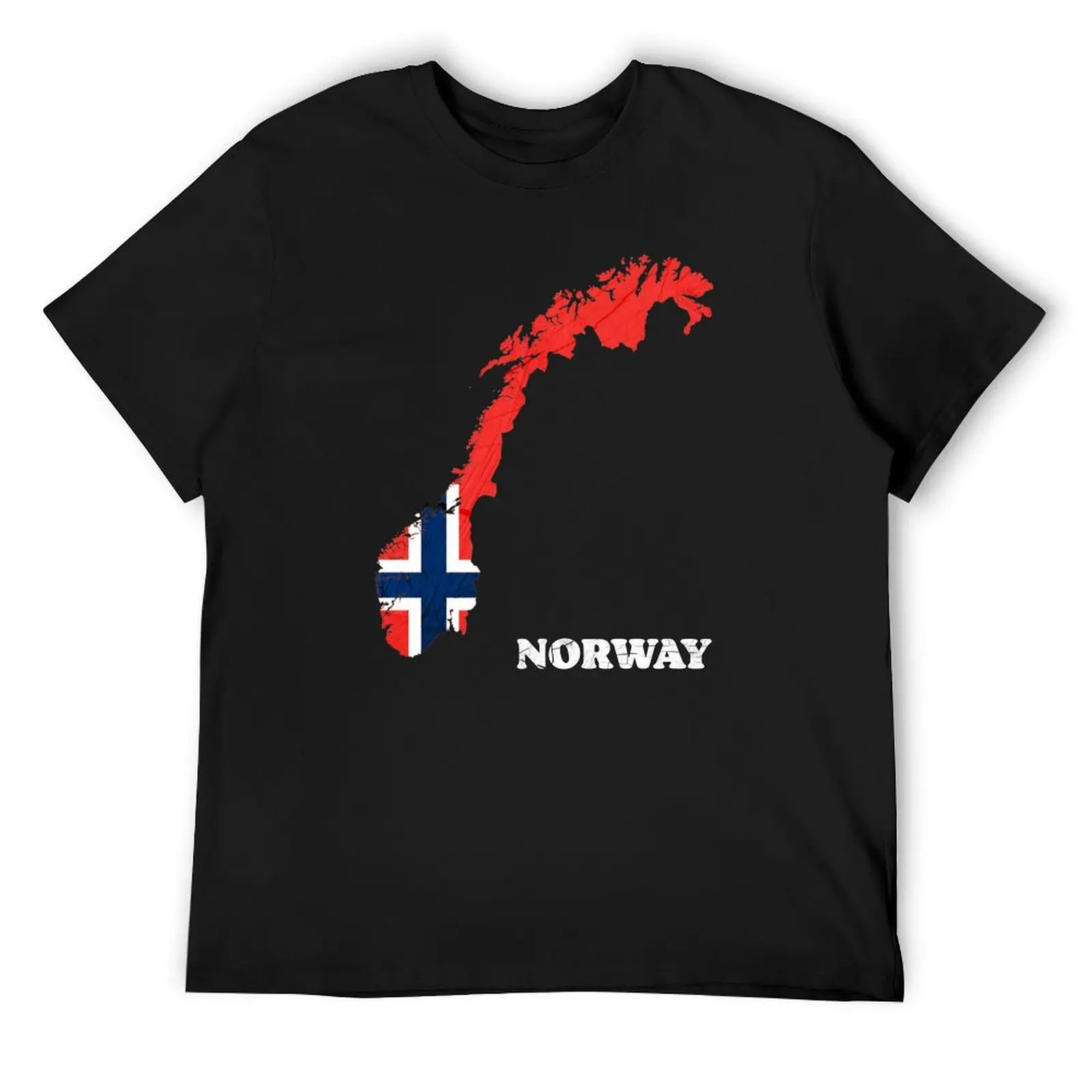 Norway Flag Map Wood Effect T-Shirt tees plain T-shirt men