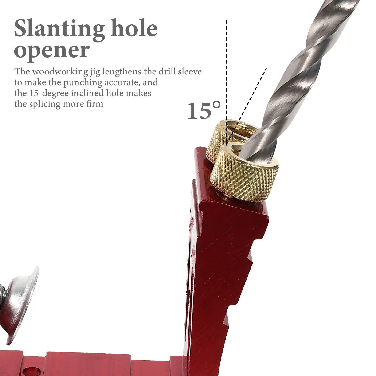 

1 комплект, деревообработка с карманными отверстиями, направляющая для углового сверла 15 градусов, высококачественный зажим для определения железной дрели для быстрой и точной деревообработки