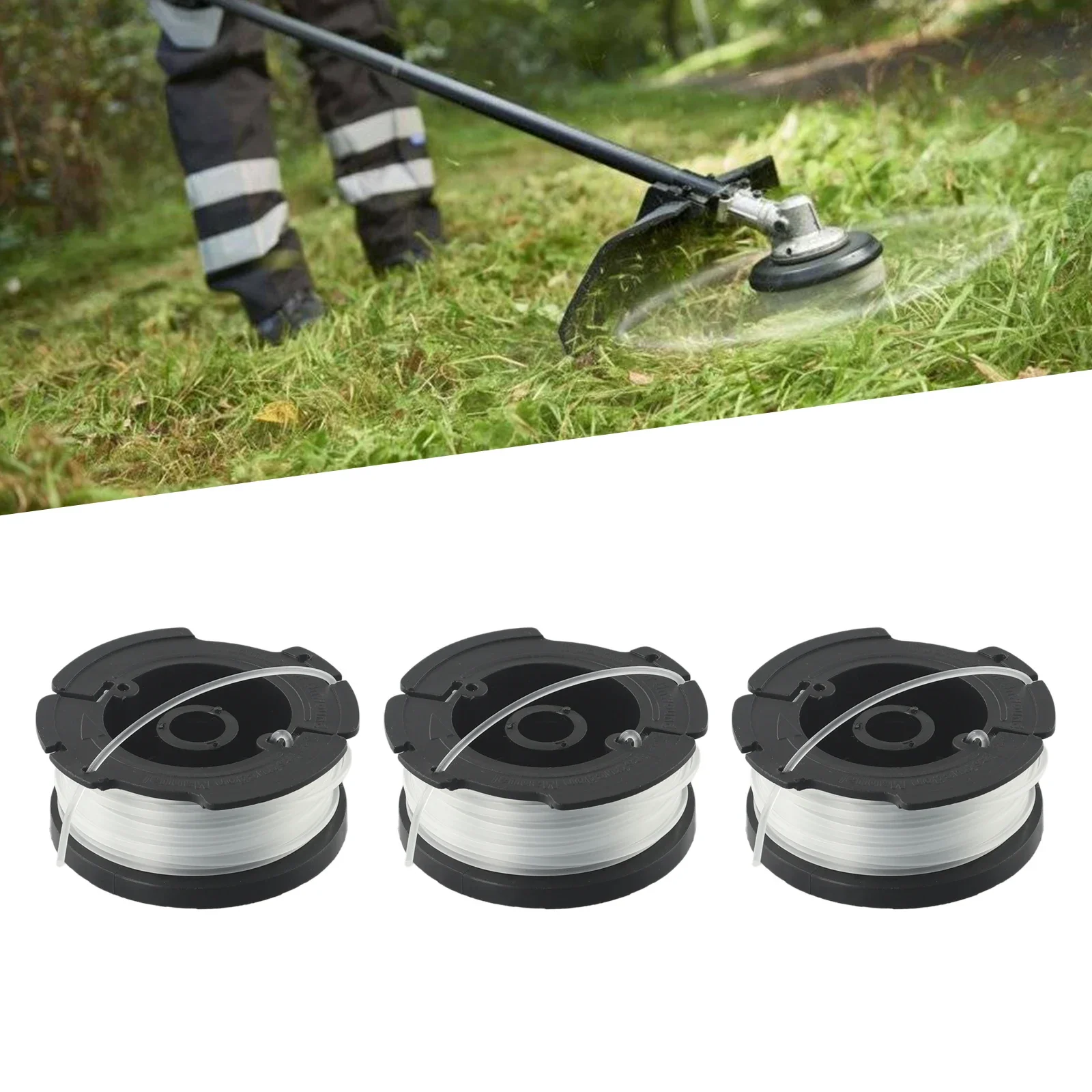 3pcs For Black&Decker A6481 Strimmer Trimmer Spool Line Lawn Mower Tool Parts ST4525 ST6600 ST7200 Garden Equipment