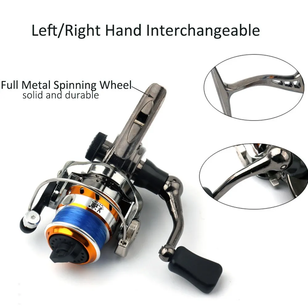 

Портативная удочка, телескопическая удочка + 2 + 1 BB, спиннинговое рыболовное колесо, сменный комплект рыболовных снастей для левой/правой руки