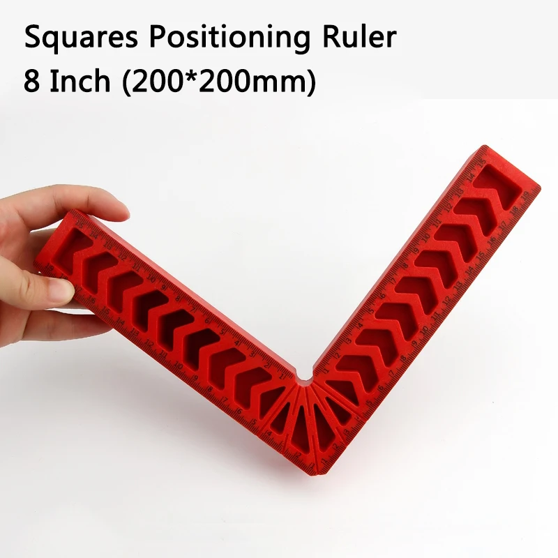 200x200mm 8inch Squares Positioning Ruler 90 Degree Right angle Clamp L-type Fixing Accessories Corner Ruler Woodworking Tools