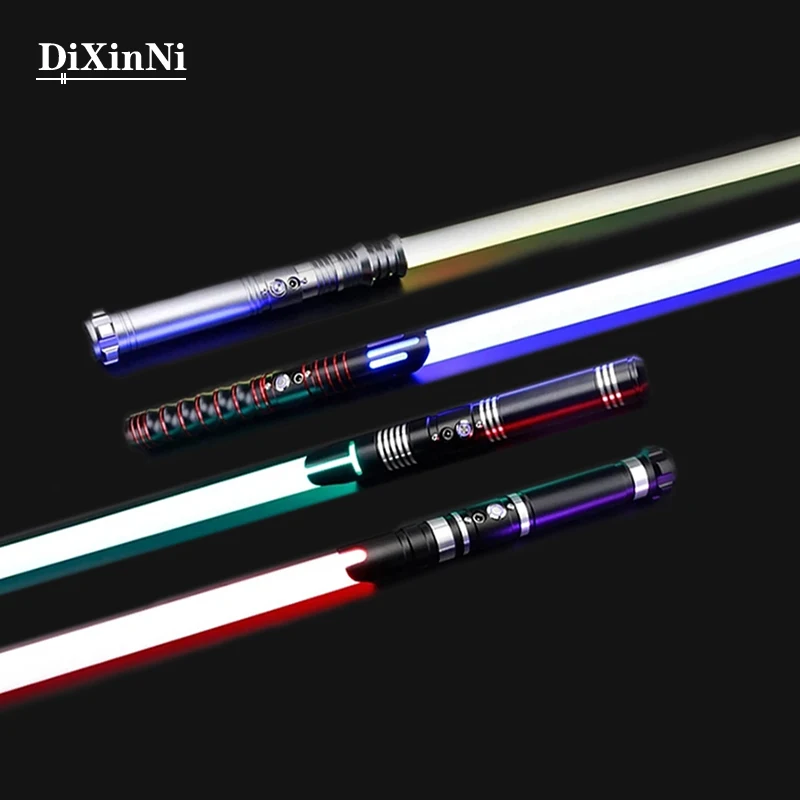 RGB Metal Lightsaber Laser Sword Toys  Heavy Dueling  Metal Handle FOC Combat Cosplay Gift Kids Luminous Toy Flashing Weapon