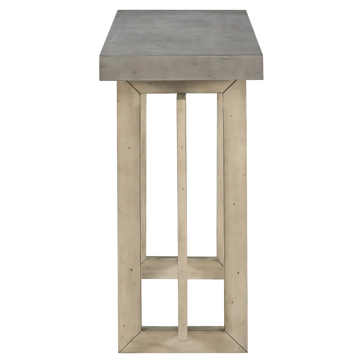 Contemporary Console Table with Industrial-Inspired Concrete Wood Top, Minimalist Rectangular Entryway Table for, Customized