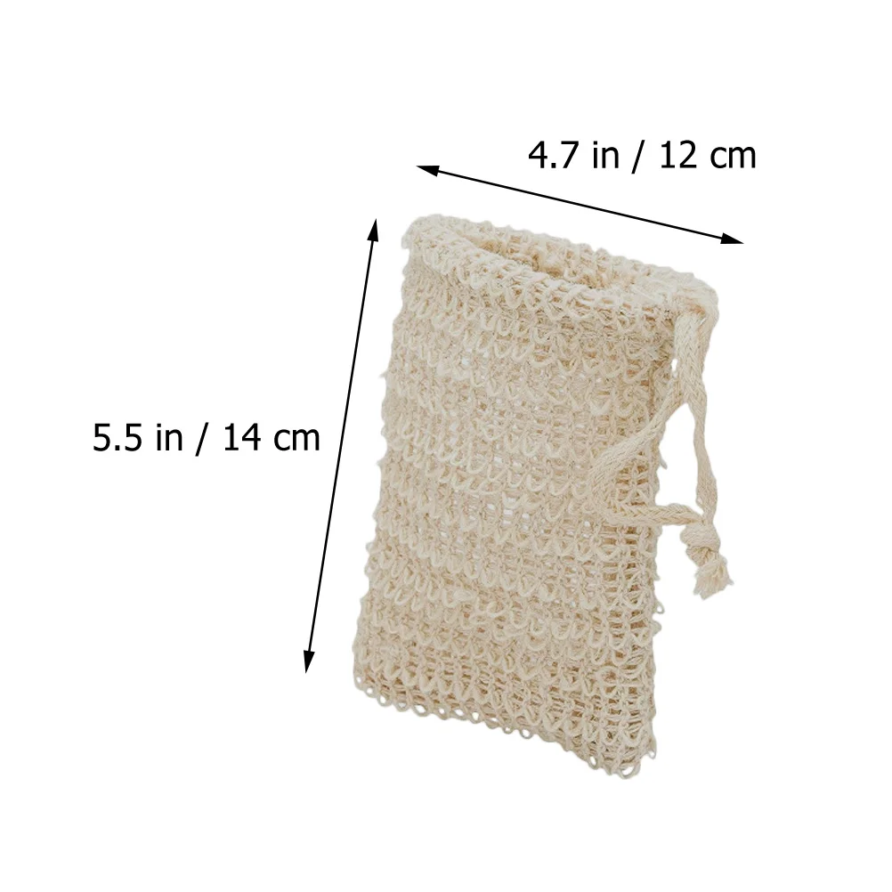 5 Pcs Drawstring Sisal Mesh Bag Soap Body Washing Scrubber Exfoliating Bath Bags