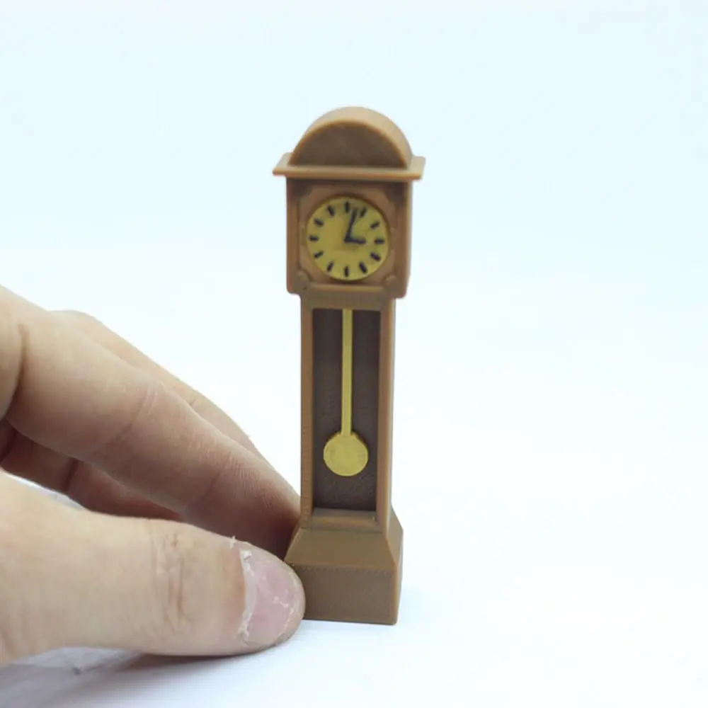 PLA ドールハウス フロアクロック ヴィンテージ装飾 ドールハウス家具 ミニチュアフロアクロック ミニスタンディングクロックモデル ホームデコレーション