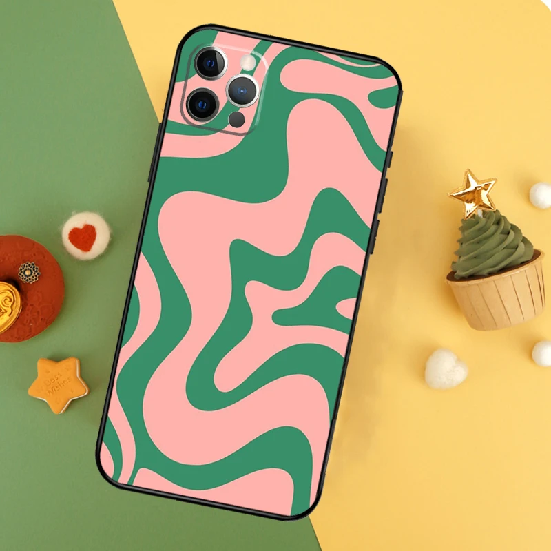 Liquid Swirl Abstract Orange Pink Case For iPhone 16 15 11 12 13 14 Pro Max XS Max X XR 7 8 Plus 12 13 Mini Phone Cover