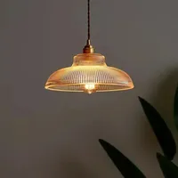 Nordic Glass Pendant Lights Retro Lighting Fixtures Home Lighting Bedroom Living Room  Hanging lamp Beside Copper Lamp Luminaire