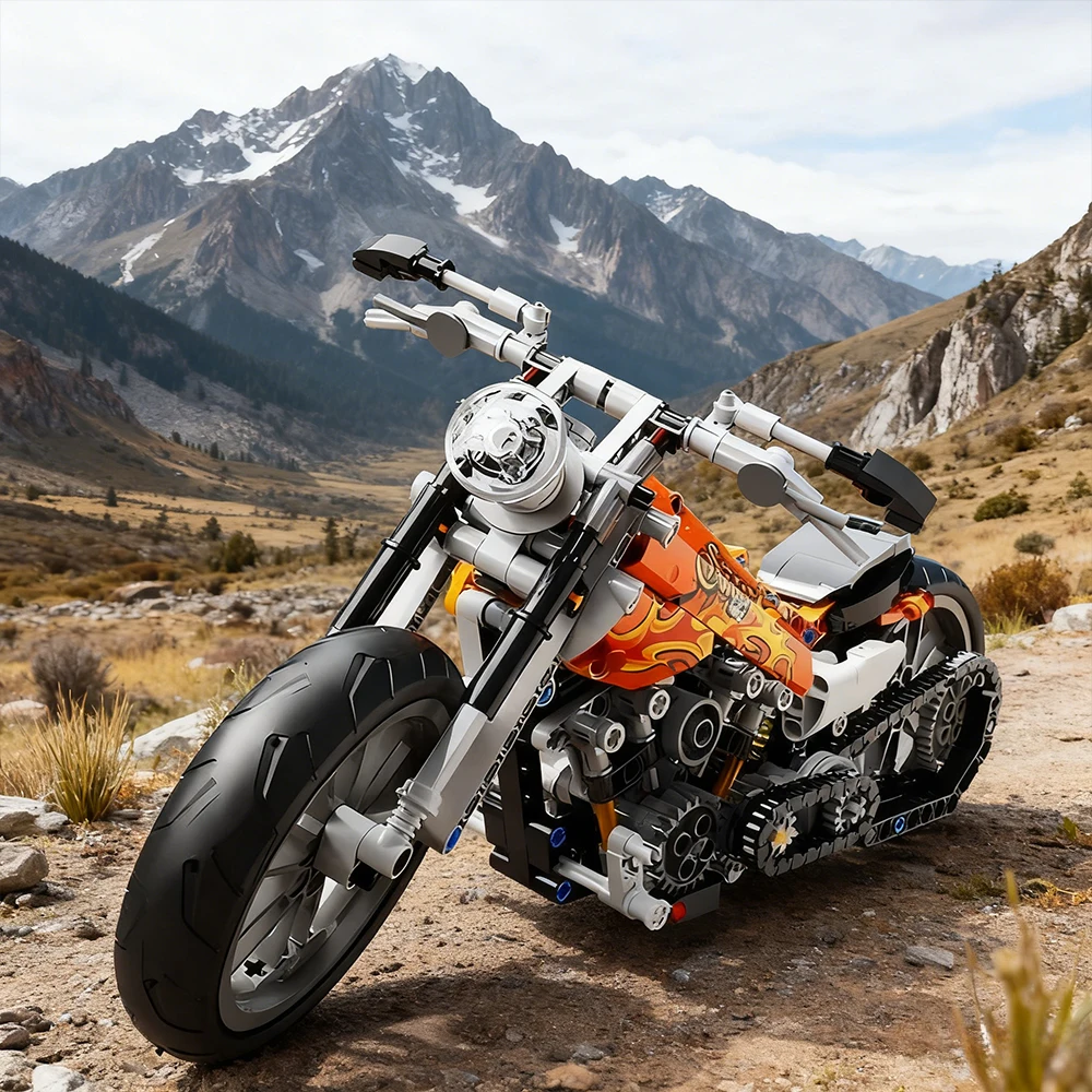 2026 436ピース テクニカルバイク車両 組み立てブロック モーターブリック 静態キット おもちゃ 男の子向け DIY オートバイモデル 誕生日プレゼント