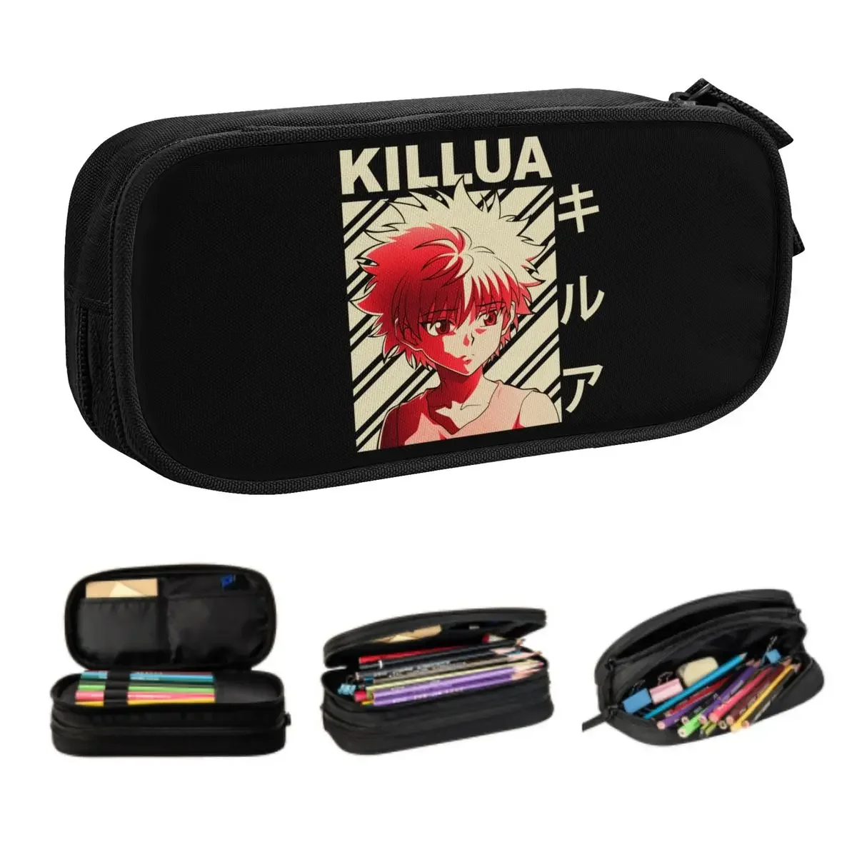 Custom Cute Vintage Hunter X Hunter Pencil Cases for Killua Zoldyck Anime Manga Japan Hunters Hxh Large Storage Pen Bag Box