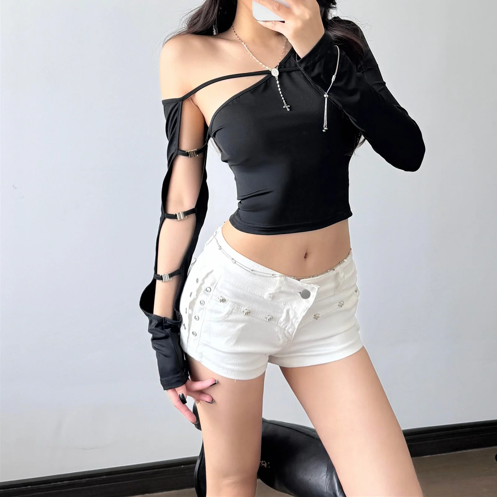 Irregular Cutout Slim Fit Evening Dress Women