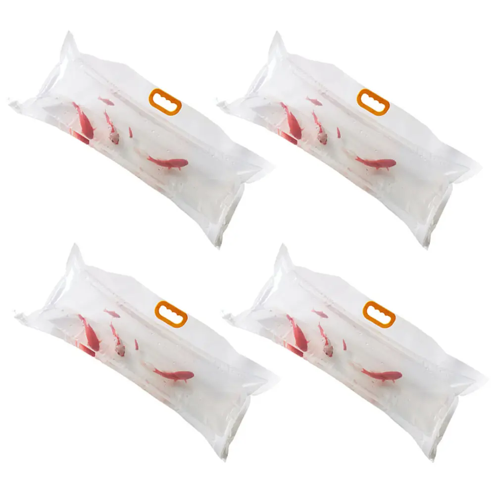 4Pcs Eco-Friendly Food-Grade Plastic Live Fish Bags High Clarity Seamless Reusable Oxygenated Packaging for Pet Stores Fish