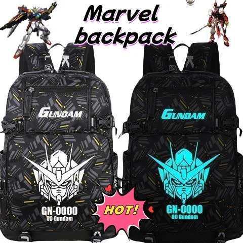 

Mobile Suit Anime Peripherals Gundam Unicorn School Bag New Luminous Backpack for Men and Women Middle and High School Students