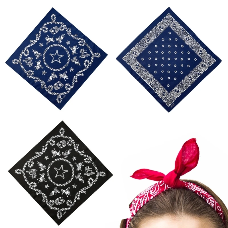 

Fashion Printed Headscarf for DanceParty Square Kercheif Casual Bandana Street Dance Bandana Outdoor Activity Headwrap