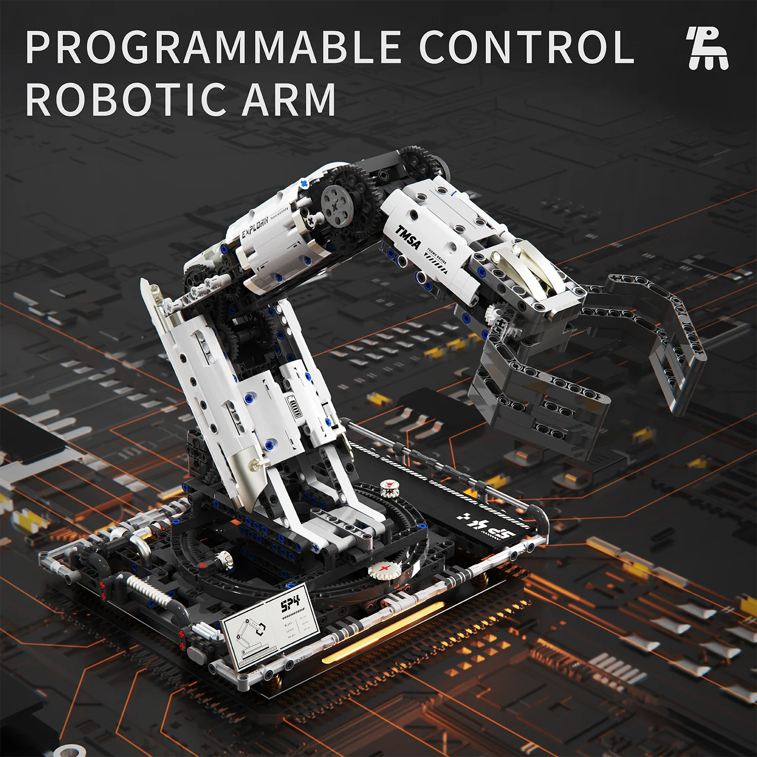 

Science and education puzzle assembling programmable electric robot arm building blocks remote control toy student gift