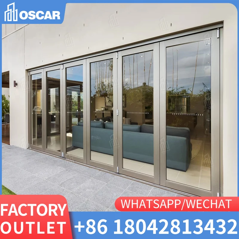 Aluminum Accordion Patio Door Partition System - Lightweight, Corrosion-Resistant Foldable Doors for Exterior Villa Use