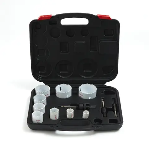 12개 고품질 홀쏘 절단 세트 키트 드릴링 도구 목재 금속 스테인리스 파이프라인 커터 19-64mm 드릴 비트