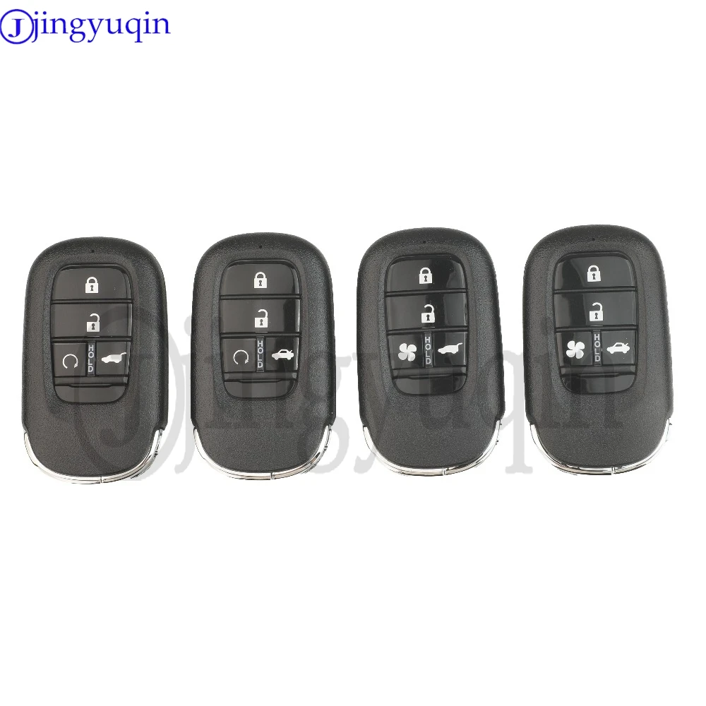 

jingyuqin Smart Remote Car Key Shell 4 Buttons For Honda CR-V Accord HR-V Pilot Civic 2022 2023 2024 Auto Keyless Case