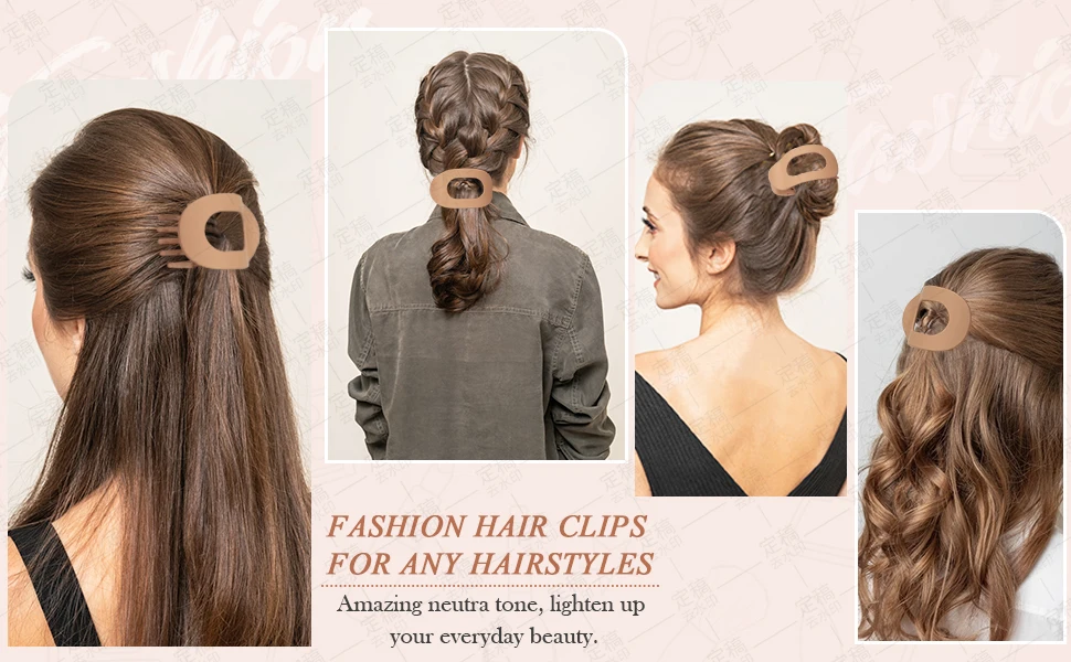 Modische Ovale Flache Haarspangen für Frauen Neues Design Leoparden-Muster Große Flache Runde Haarklammer Französische Acryl-Haaraccessoires – Detail 5