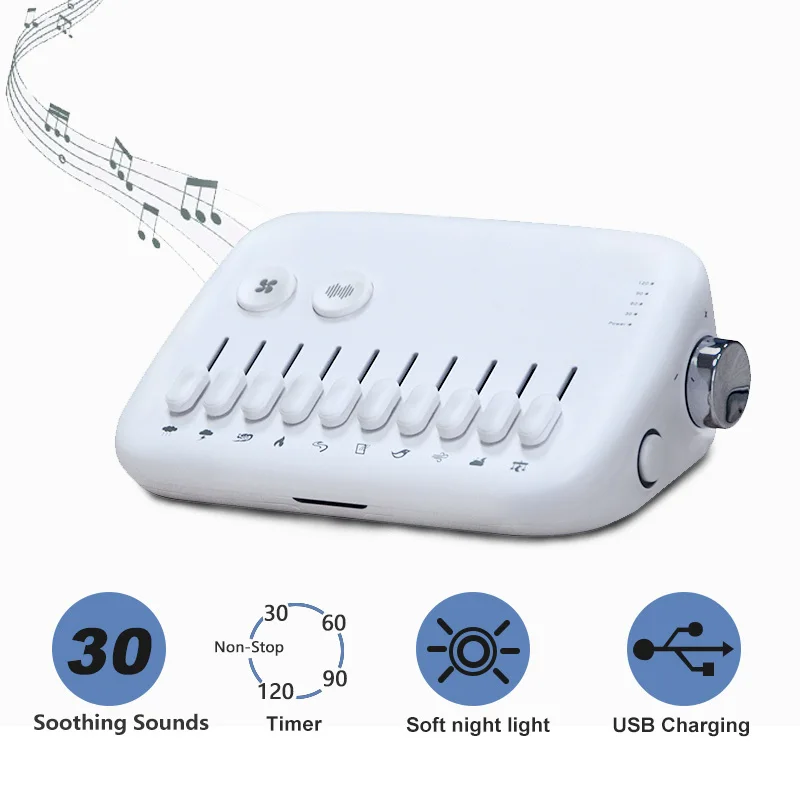 White Noise Machine USB Rechargeable White Noise Sound Machine Timed good Sleeping Monitors Baby Noise Machine White Noise Toy