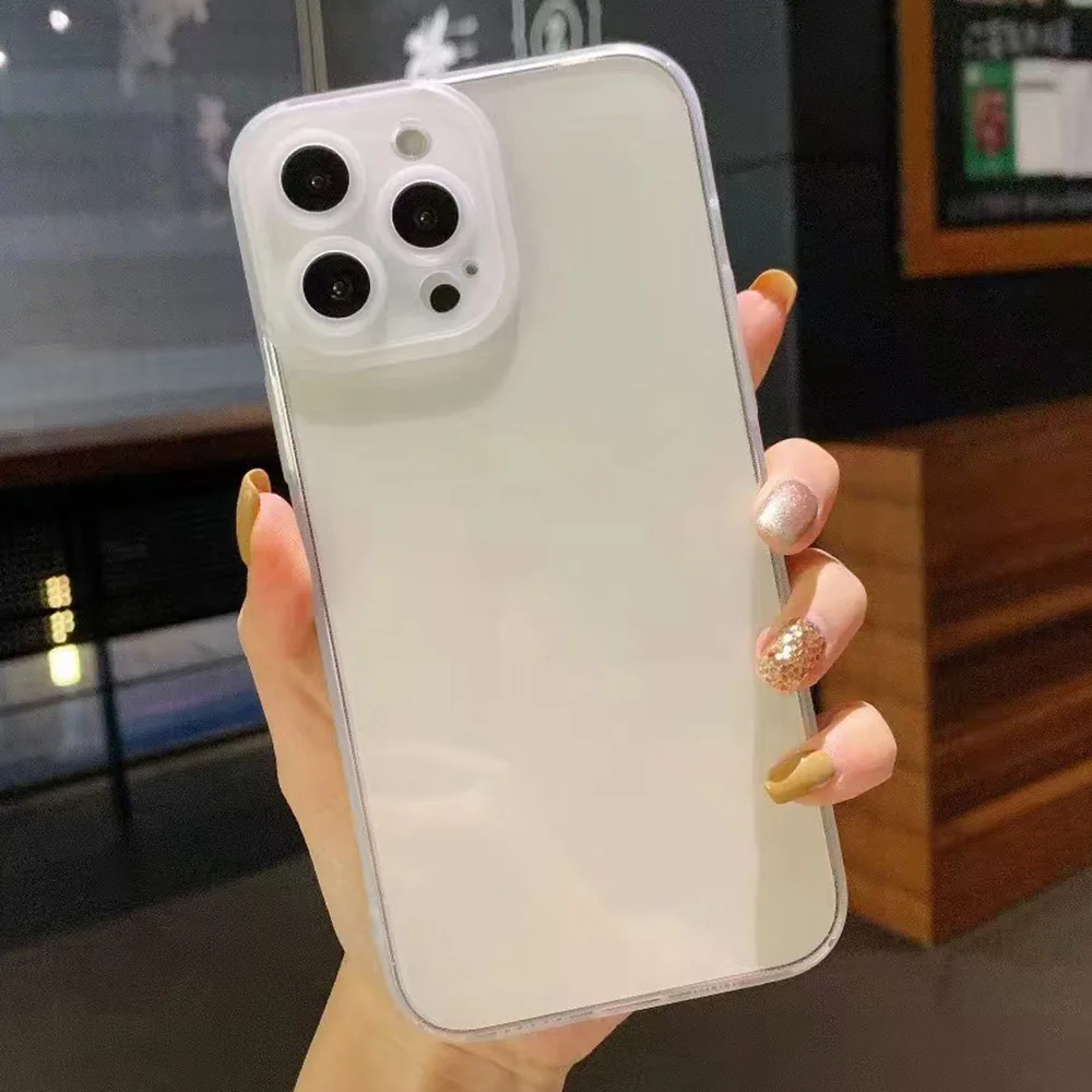 Ultra-thin Clear Silicone Bumper Phone Case For iPhone 16 15 14 13 12 11 Pro Max Plus Luxury Camera Protection Shockproof Cover
