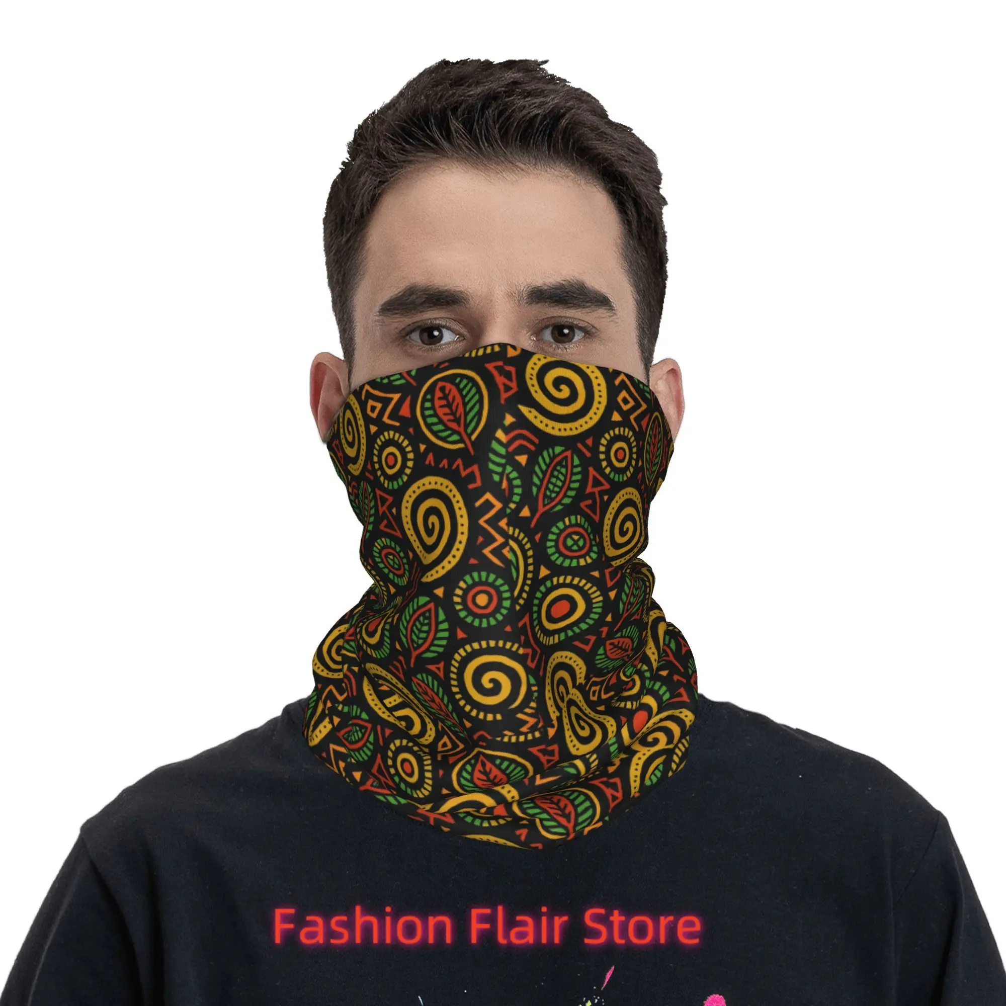 Kizomba Samakaka Ankara African Pattern Wax Bandana Neck Gaiter Printed Mask Scarf Multifunction Headwear Cycling For Men Women