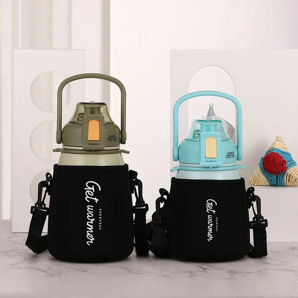 1Pcs Portable Vacuum Glass Cup Sleeve Sport Water Bottle Cover Case with Shoulder Strap Cup Pouch Sport Camping Accessories