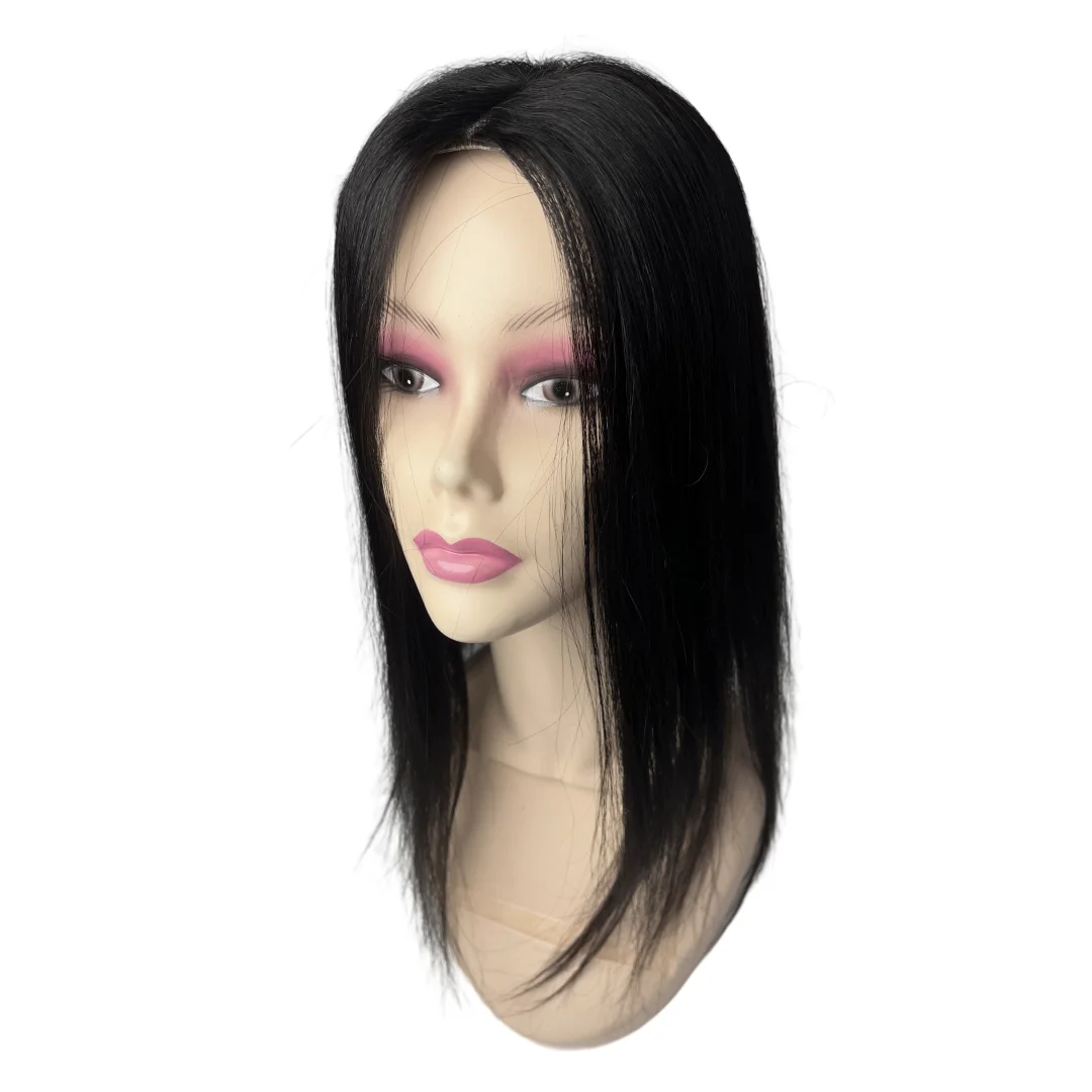 مشبك قاعدة حريرية في خصلات شعر للنساء وصلات شعر شعر بشري قطعة شعر جزئية مع تساقط الشعر قطع شعر فروة الرأس