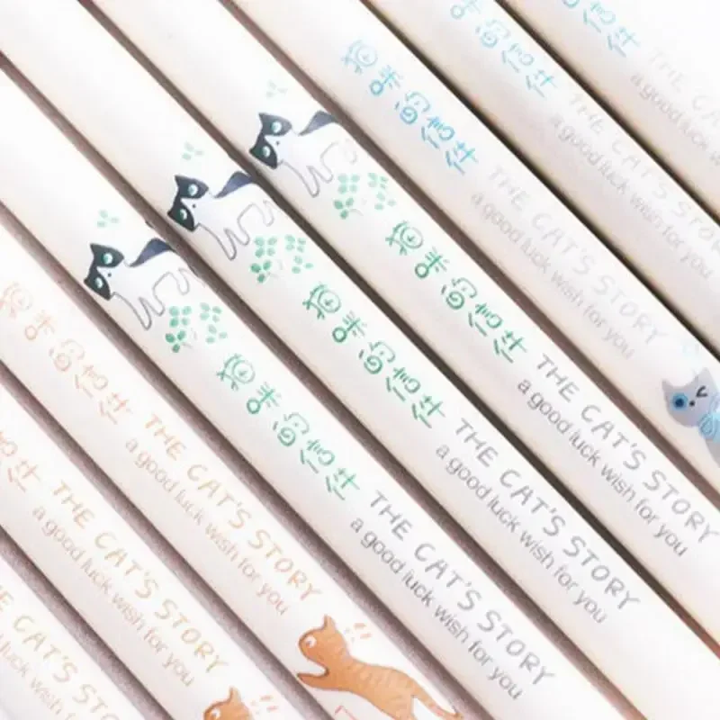 Lindo bolígrafo de gato Kawaii, bolígrafo de Gel de 0,38mm, Anime divertido, escritura elegante, bolígrafos de oficina para estudiantes, suministros escolares estacionarios de animales