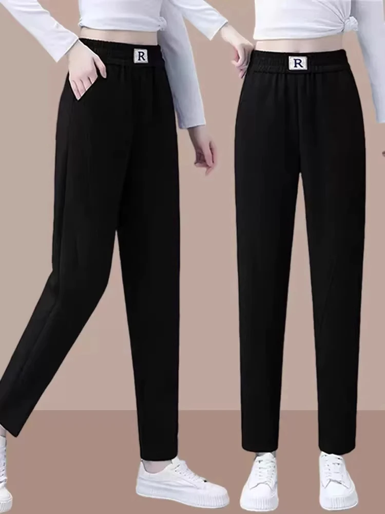 

Thiened вельветовые прямые брюки, женские осенне-зимние повседневные брюки с высокой талией, теплые брюки на подкладке, корейские брюки...