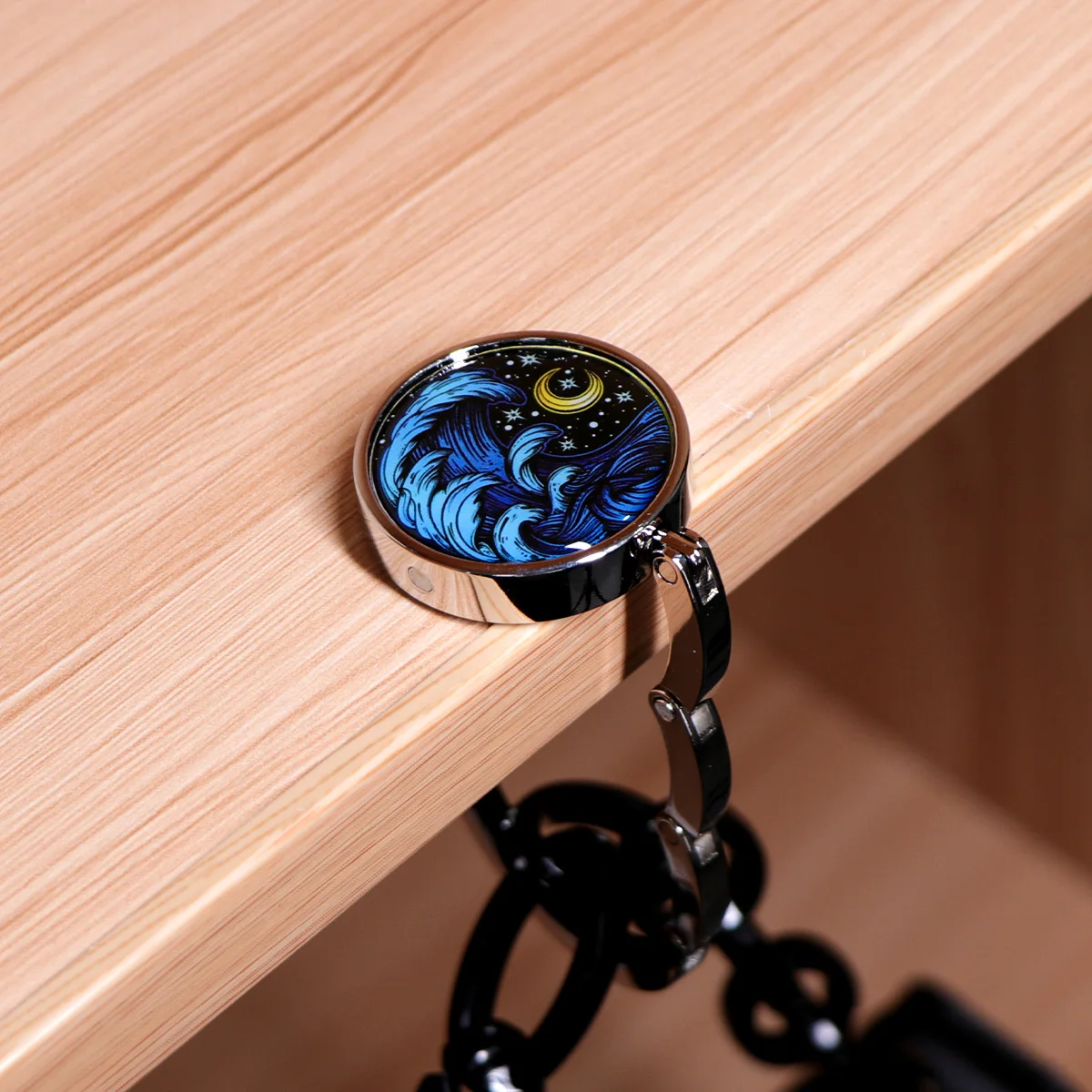 Art Waves Fashion Handbag Hooks Folding Metal Table Bag Holders Portable Purse Hangers Parts Accessories Non-Slip Hooks