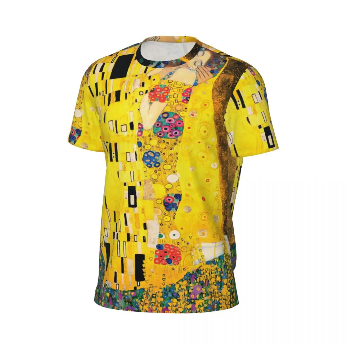 The Kiss By Gustav Klimt Sports T-Shirt Abstract Art Fashion T Shirts Men Vintage Tshirt Summer Short Sleeves Graphic Top Tees