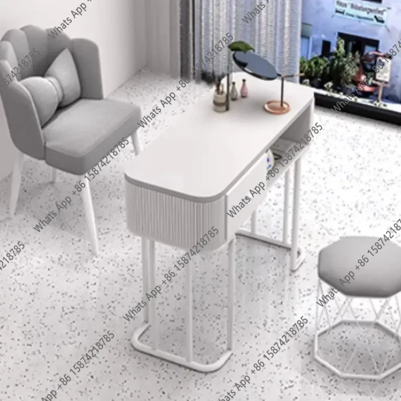 VM O Compact Chair Nail Table White Professionals Station Equipment Nail Table Nordic Designer Salon Tavolo Manicure Salon Furni