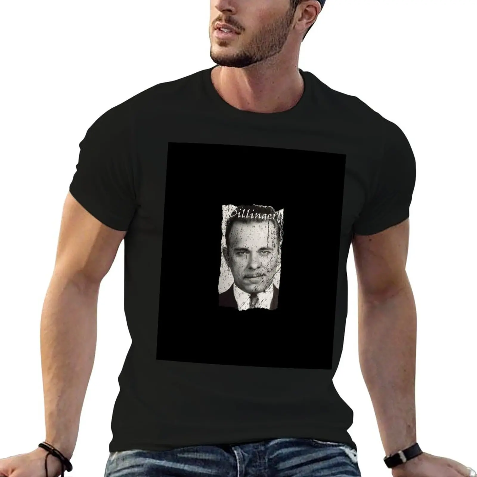 

Gangsters, John Dillinger T-Shirt funny gifts sublime basketball graphic tees oversized t shirt Men's t-shirt