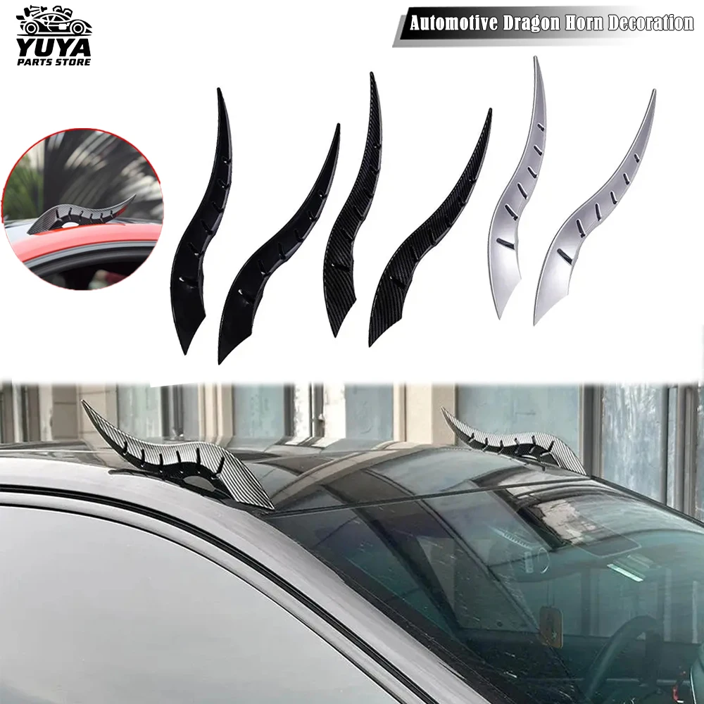 Car dragon horn decorationcool roof wing curved spoiler fin exterior modification  creative car accessories