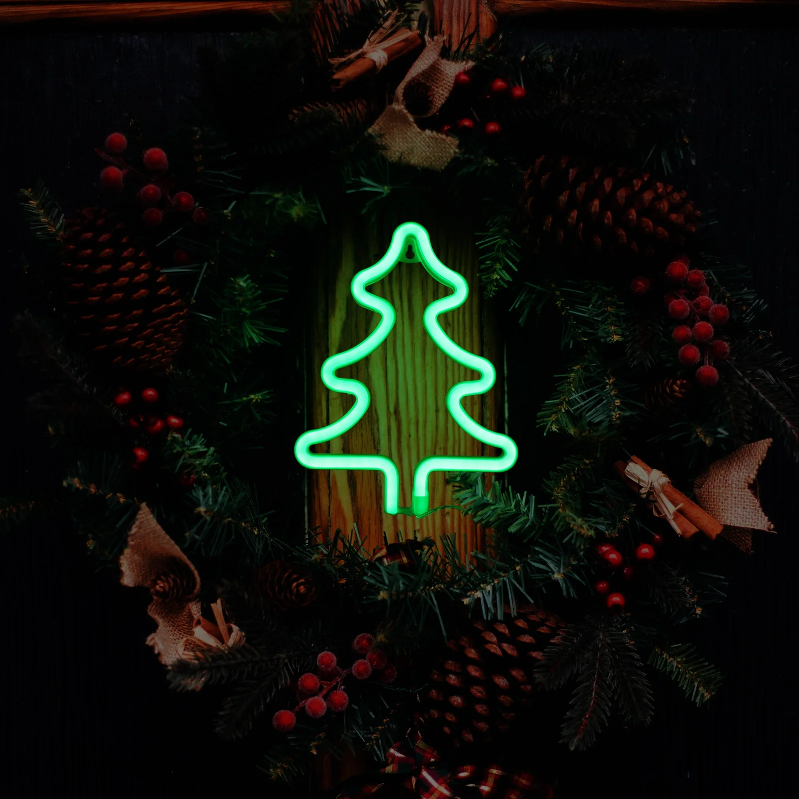 

1Pcs Christmas Tree Neon Light LED Decorative Lamp USB Powered Creative Neon Night Light Xmas Adornment Christmas Tree