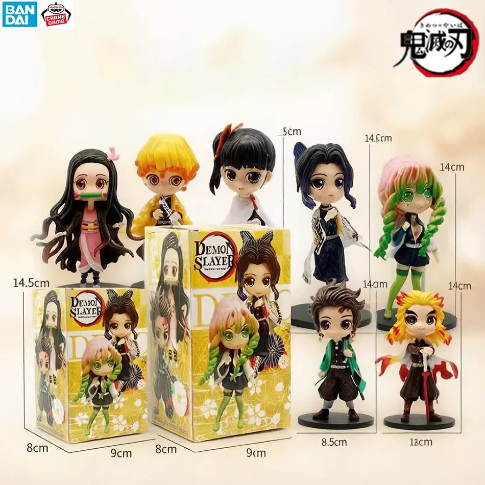 

Набор из 8 фигурок Q-версии Demon Slayer: сидящие куклы-призраки Танджиро, Нэзуко, Иноске, Зеницу. Игровые фигурки из ПВХ, подарок.