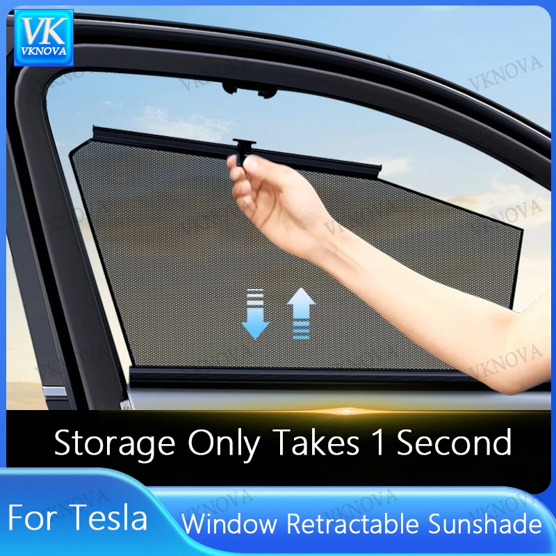 

4/2Pcs Heat Shield For Tesla Model 3 Y 2026 Side Windshield Sunshade Customized Fit Car Sunshade UV Protection Auto Accessories