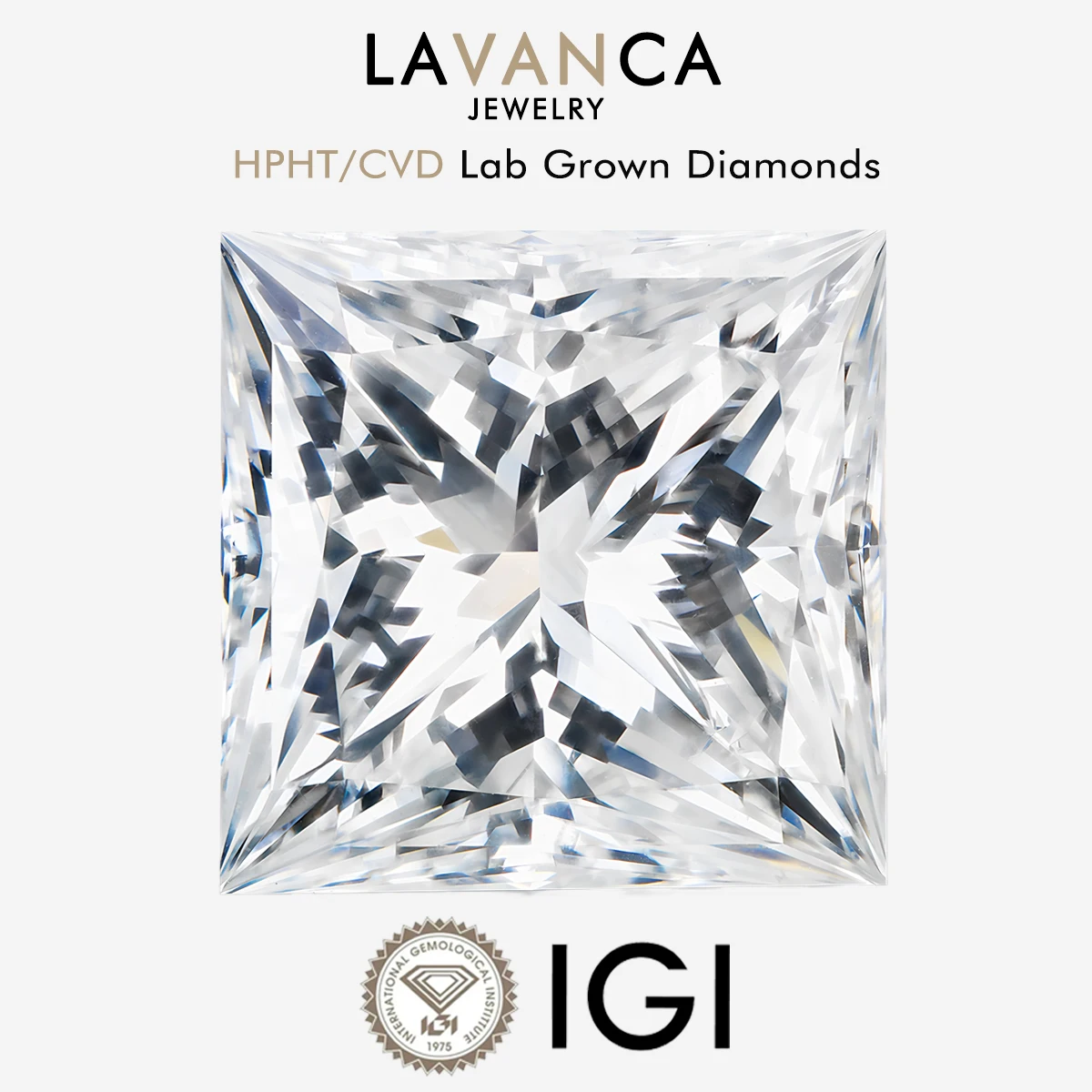 IGI Certified Princess Cut Lab Grown Diamonds CVD/HPHT 1.0-5.0Carat Lab Created Diamonds Customized Engagement Ring Diamonds