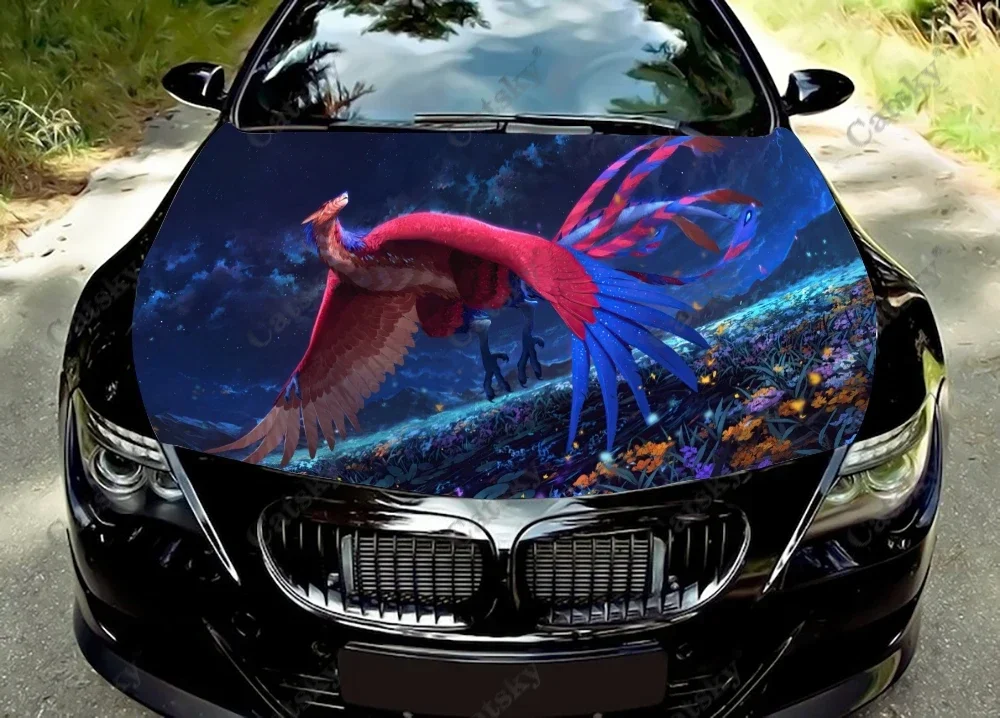 Fantasy Bird Car Hood Wrap Color Vinyl Sticker Decal Truck Graphic Bonnet Decal Custom Suitable for Any Car