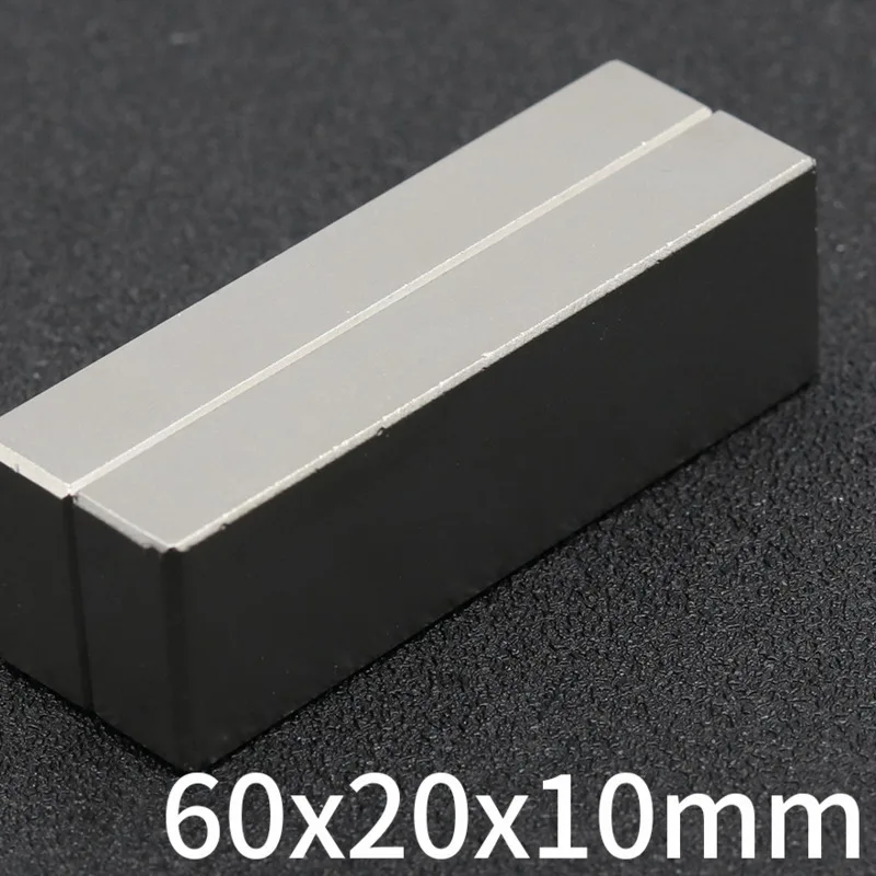 1/2/5/10Pcs Block Magnet 60x20x10 Neodymium Magnet N35 60mm x 20mm x 10mm Permanent NdFeB Super Strong Powerful Magnets