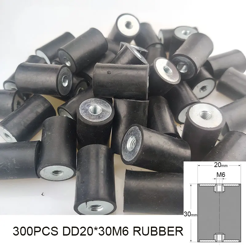 

300Pcs Female to Female D 20x H 30 M6 Thread Rubber Shock Absorbers Anti Vibration Isolator