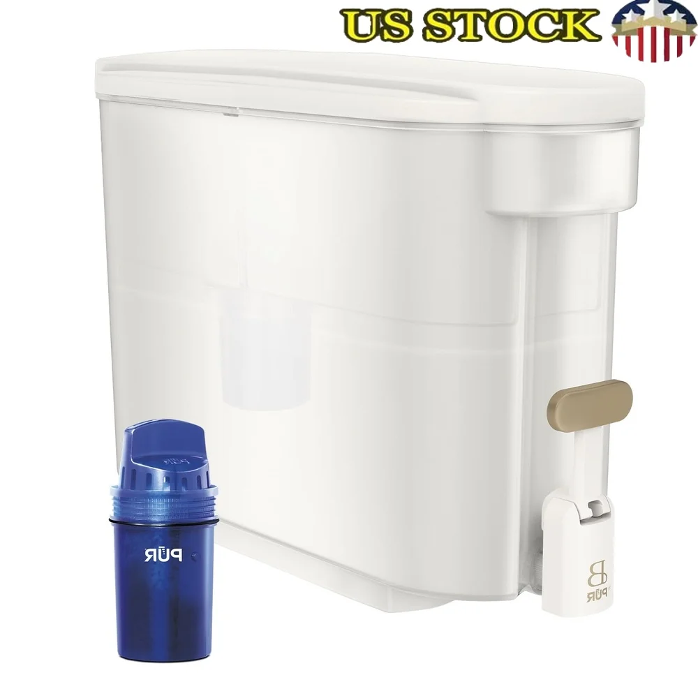 

30-чашковый диспенсер для кувшина для фильтрации воды, тонкий дизайн, простая установка, уменьшает загрязнения, красивая кухонная техника, белая глазурь