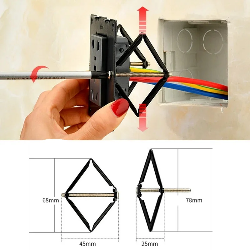 86 Model metal Cassette Repairer Wall Dark Box Light Switch Junction Lamp Installation Tool Mount Support Rod Electrician Socket