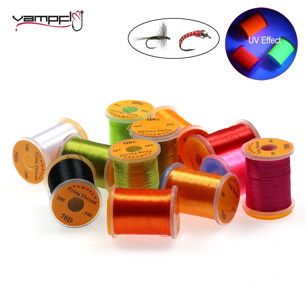 

Vampfly 100Yards / Spool 70D Fishing Fly Tying Thread and Material For knitting Midge Nymph Small Dry Flies Trout Fishing Lures