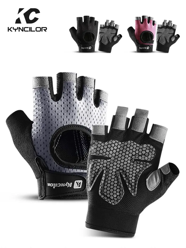 Half Finger Gloves Gym Fitness Anti-Slip Women Men Gel Pad Gloves Gym Cycling Fingerless Gloves Bicycle Accessories