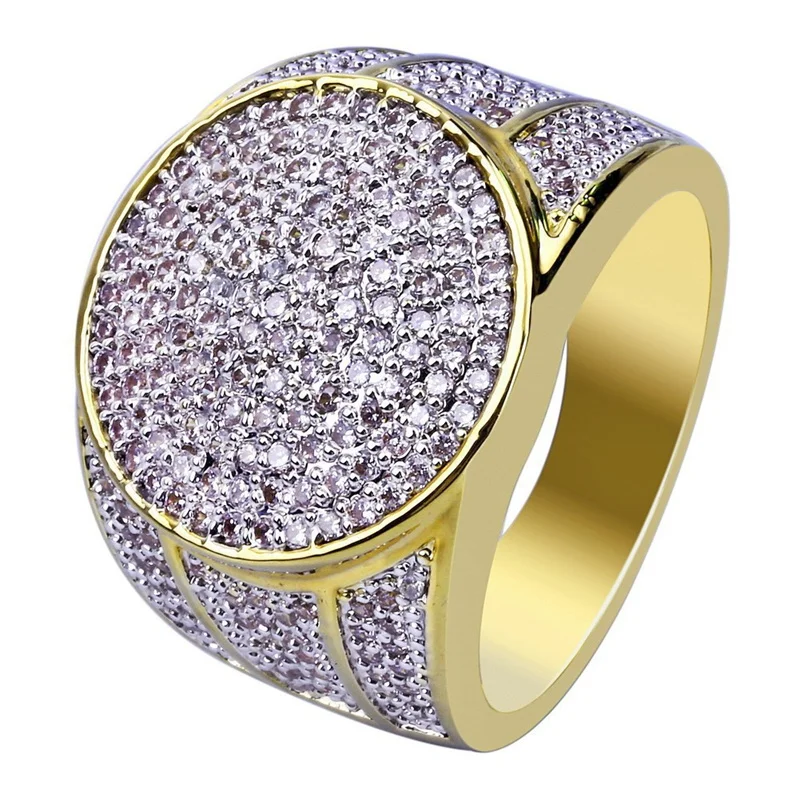 Big Hip Hop Style Rhinestone Men\'s Ring Square Ring Silver Color Pave Setting CZ Wedding Engagement Rings Top Quality