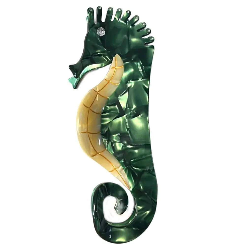 

Хрустальные заколки для волос в виде акулы, изысканные заколки для волос с цирконом для морской коньки, ацетатные головные уборы для женщин и девушек, милые аксессуары для волос с животными