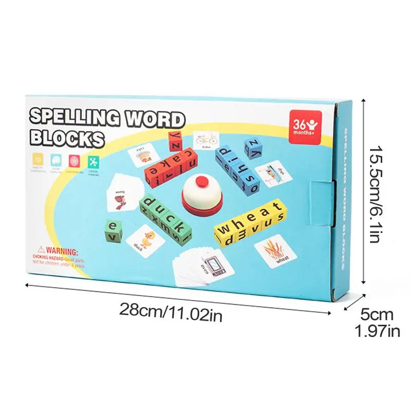 Spelling Block Toy Wooden Kids Spelling Block Toy Alphabet Puzzles Blocks Children Learning Toy For Home Kindergarten