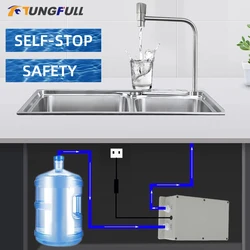 12V Faucet Automatic Water Suction Pump Self-stop Water Suction Pump Electric Galley Water Pump Faucet 1.5 L/ min for Kitchen