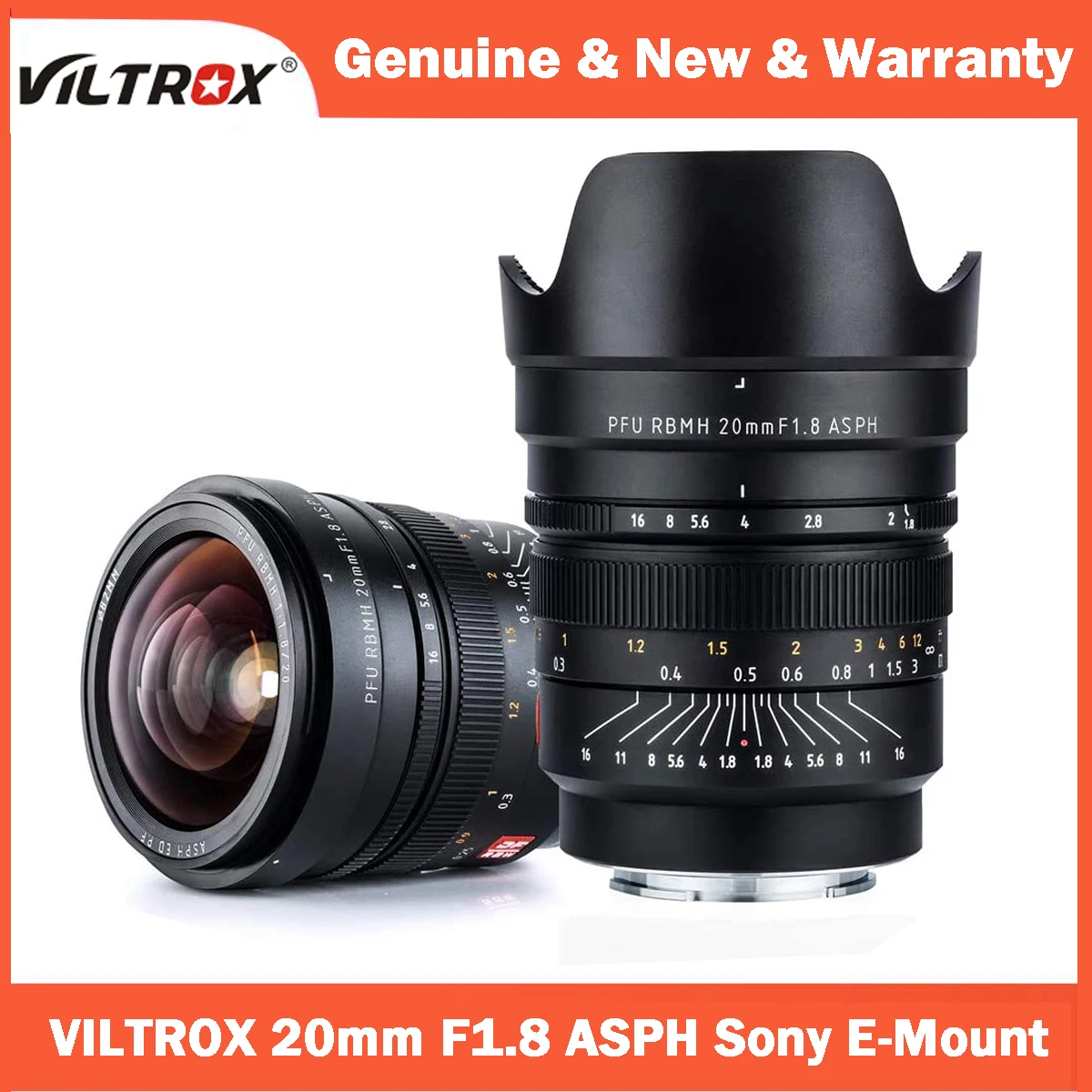 

VILTROX 20 мм F1.8 ASPH Полнокадровый широкоугольный объектив с постоянным фокусом для Sony E Mount Camera A6500 A6300 A6000 A6400 A6100 A5100